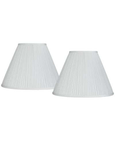 Springcrest Set of 2 Pleated Empire Lamp Shades Medium 7" Top x 16" Bottom x 11.25" High Spider with Harp and Finial Fitting