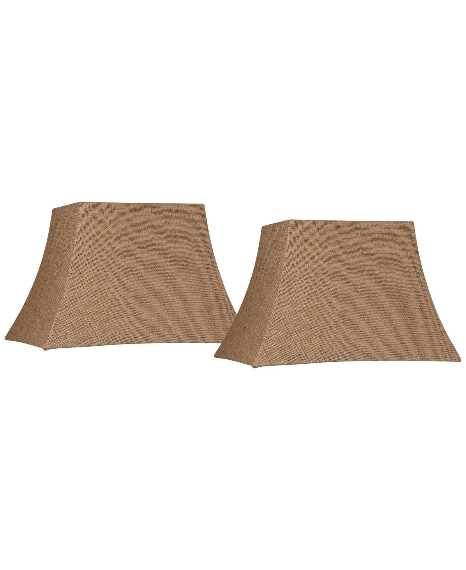 Springcrest Set of 2 Rectangular Lamp Shades Medium 10" Wide x 7" Deep at Top 16" Wide x 12" Deep at Bottom 10.5" High Spider Harp Finial