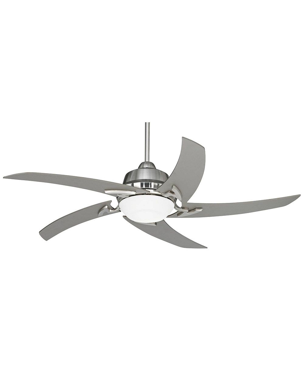 Casa Vieja 52 inch Capri Brushed Nickel LED Ceiling Fan with 12 inch Rod