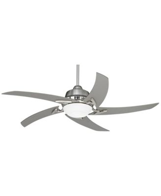 Casa Vieja 52 inch Capri Brushed Nickel LED Ceiling Fan with 12 inch Rod