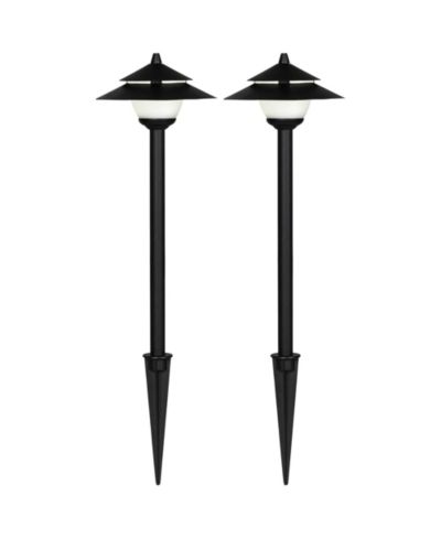 John Timberland Pollack 15" High Modern Outdoor Landscape Path Lights Porch House Set of 2 LED Bulb