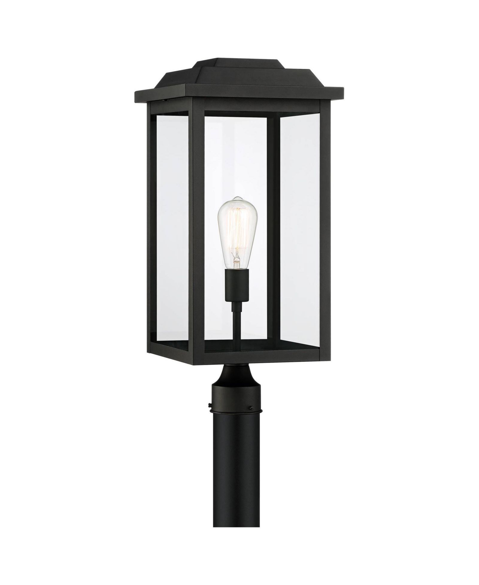 John Timberland Eastcrest Modern Outdoor Post Light Textured 22 1/2" Clear Glass Panels for Exterior Barn Deck House Porch Yard Patio Outside