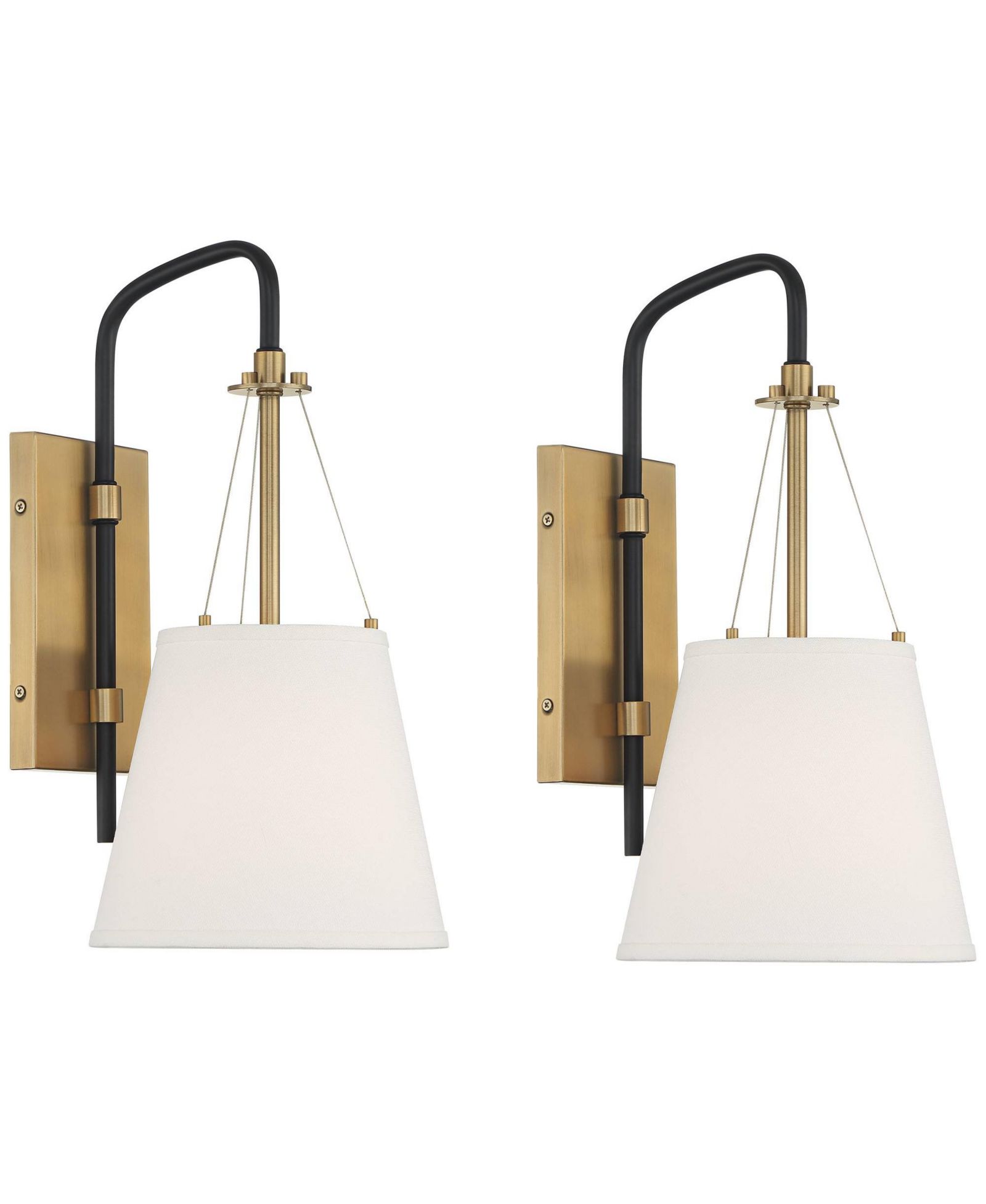 Possini Euro Design современный настенный светильник Crysta 16 3/4", теплый латунный цвет, набор из 2 штук, для спальни, жесткое подключение