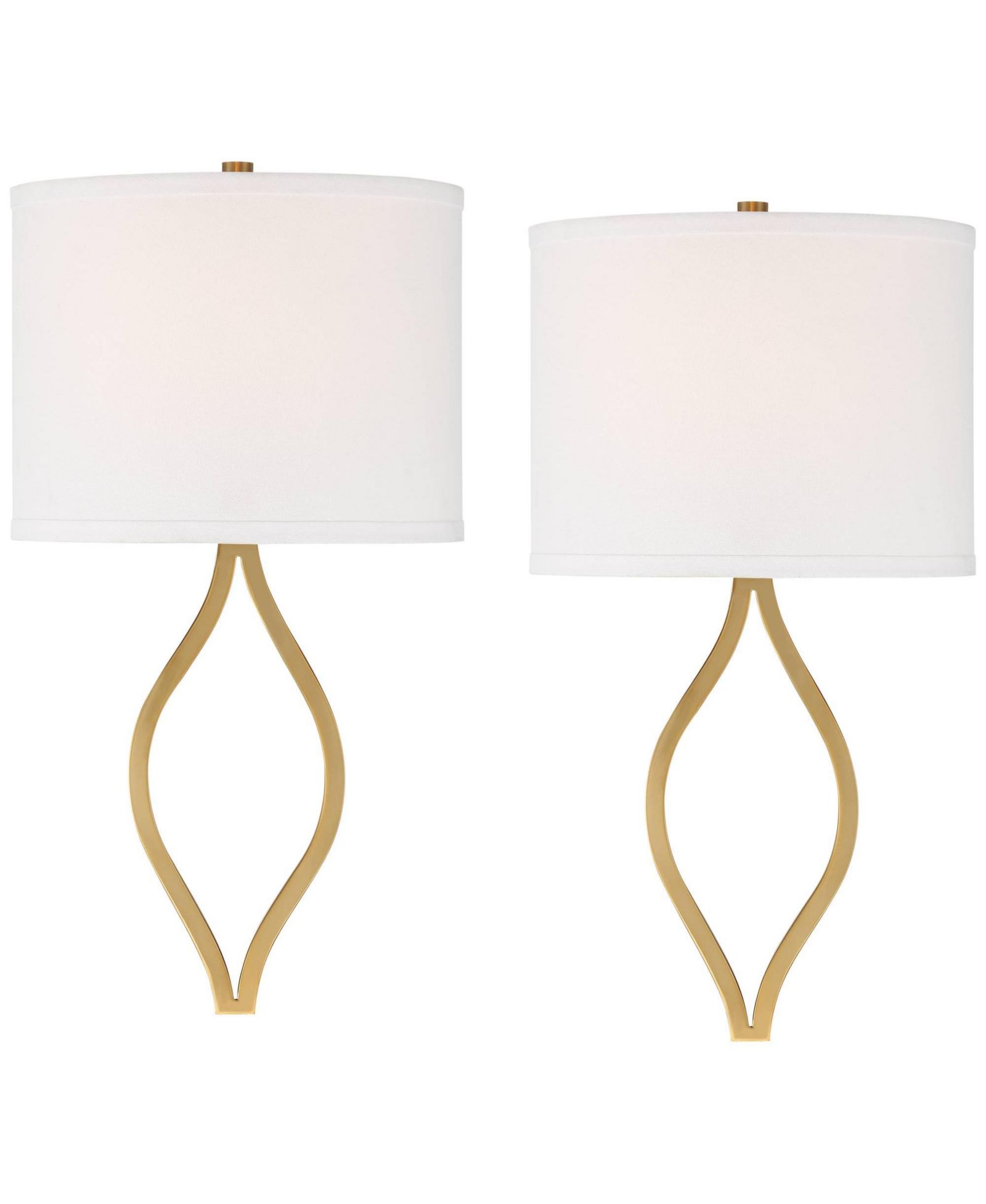 Possini Euro Design Sian Modern Wall Light Sconces Set of 2 Warm Brass Hardwired 10" Fixture Half-Moon Linen Shade for Bedroom