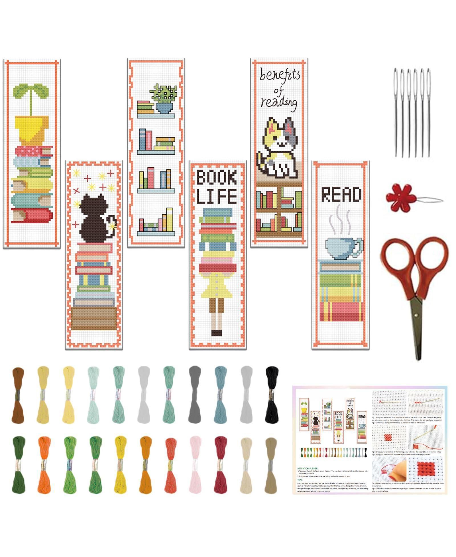 Набор для вышивания GNUADZ 6 шт Cross Bookmark Embroidery Kit DIY