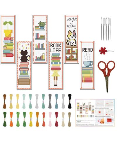 Набор для вышивания GNUADZ 6 шт Cross Bookmark Embroidery Kit DIY