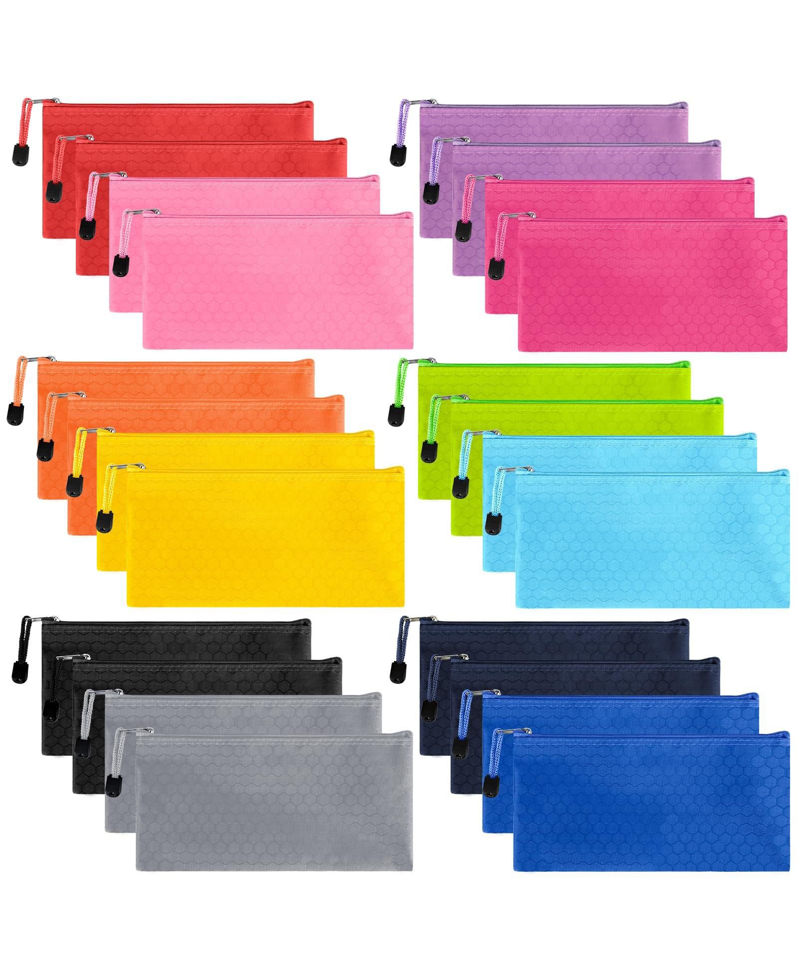 GNUADZ 24pieces Pencil Pouch Bulk Zipper Pouches Case Waterproof Bags Office Travel Stationery