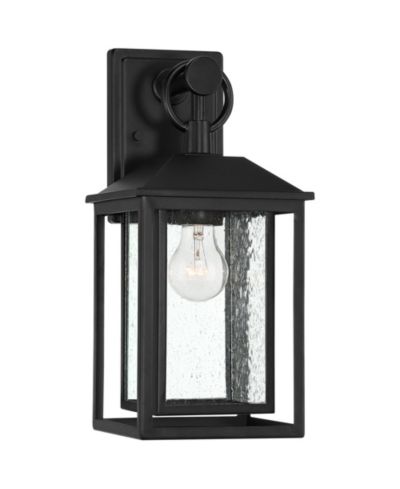 John Timberland Franklin Iron Works Califa Mission Outdoor Wall Light Fixture Metal 15 1/4" Clear Seedy Glass