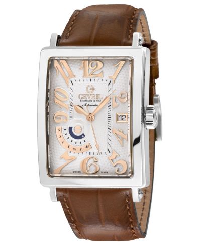 Часы Gevril Men's Avenue of Americas Swiss Automatic Italian Leather Strap