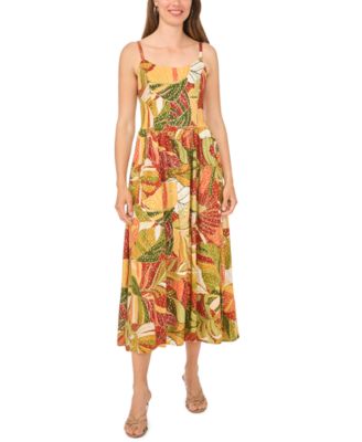 MSK Women’s Floral Challis Smocked Maxi Dress