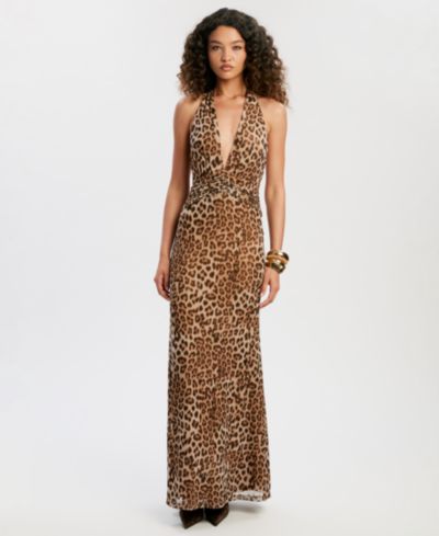 Bardot Women's Halter Neckline Printed Maxi Dress