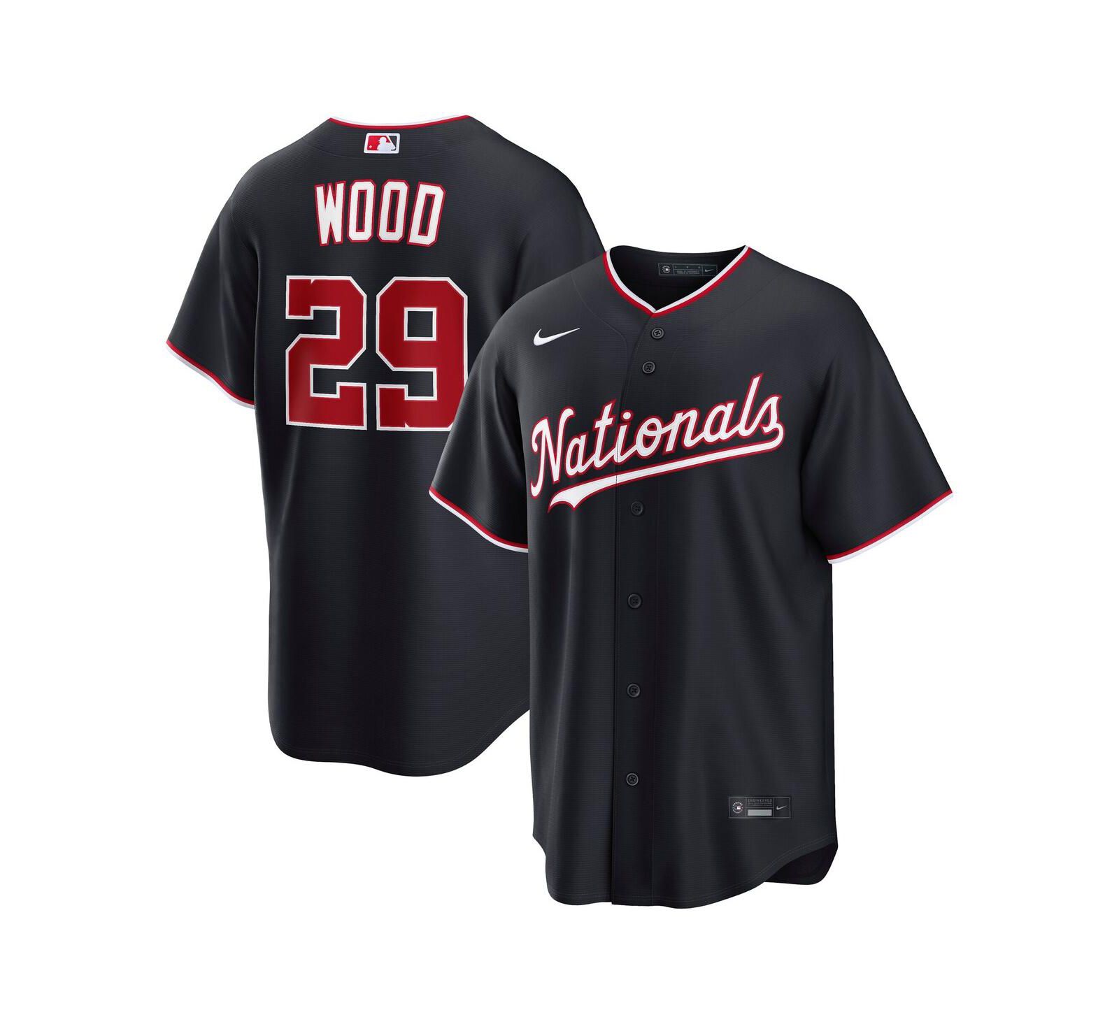 Nike Мужская джерси James Wood Navy Washington Nationals Alternate Replica