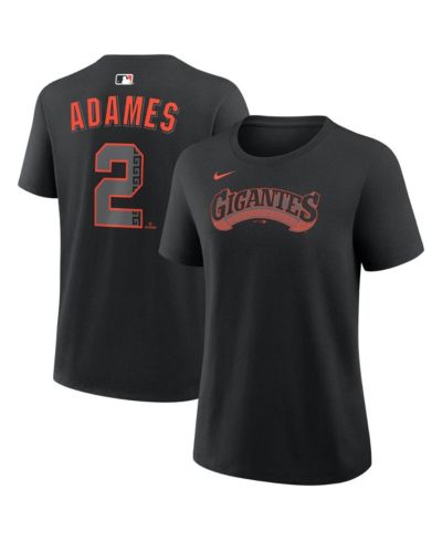 Nike Женская футболка Willy Adames Black San Francisco Giants Alternate Name & Number