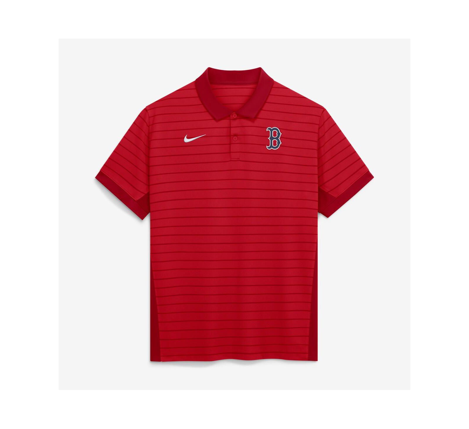 Nike Men's Red Boston Red Sox Authentic Collection Striped Victory Dri-FIT Polo Shirt