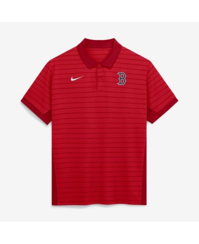 Мужская рубашка-поло Nike Boston Red Sox Authentic Collection Striped Victory Dri-FIT, красная