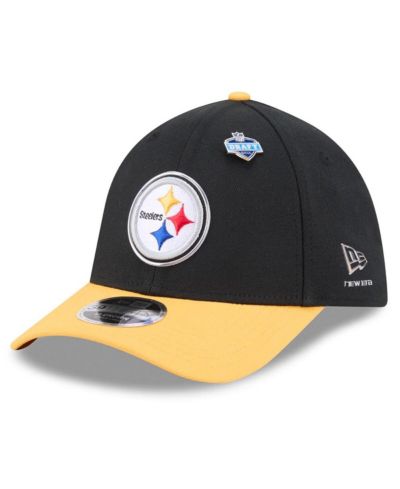 New Era Мужская кепка Pittsburgh Steelers 2026 NFL Draft 39THIRTY M-Crown Flex, черный/золотой