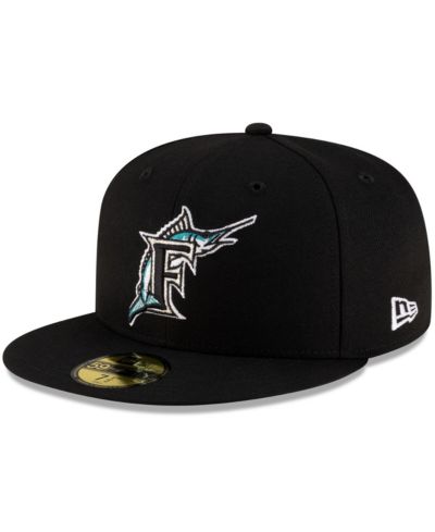 Мужская кепка New Era 59FIFTY Black Florida Marlins On-Field Authentic Collection