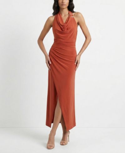 Taylor Женское платье Taylor Ruched Sleeveless Cowl Neck
