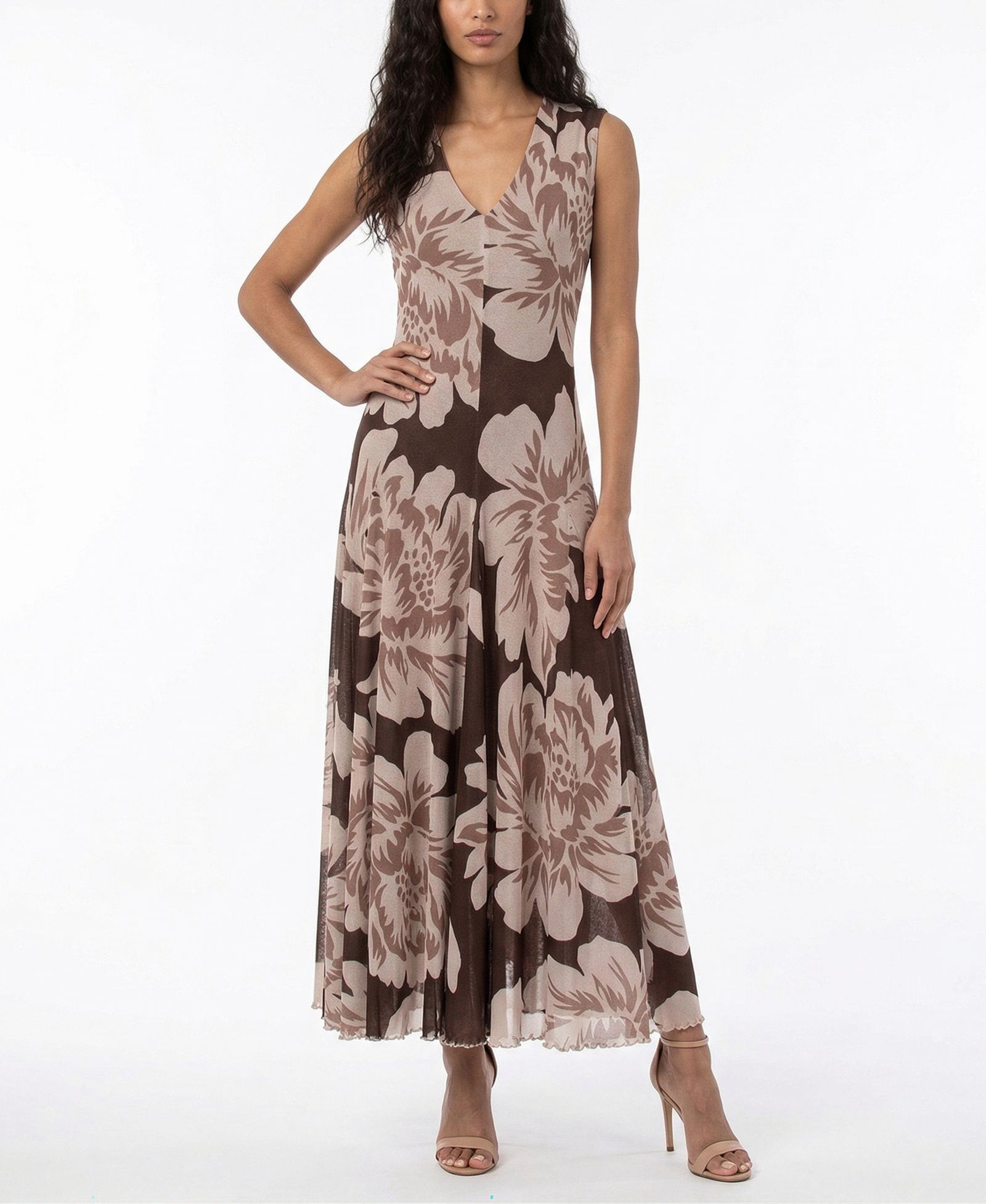 Taylor Women's V-Neck Floral Stretch Knit Dress