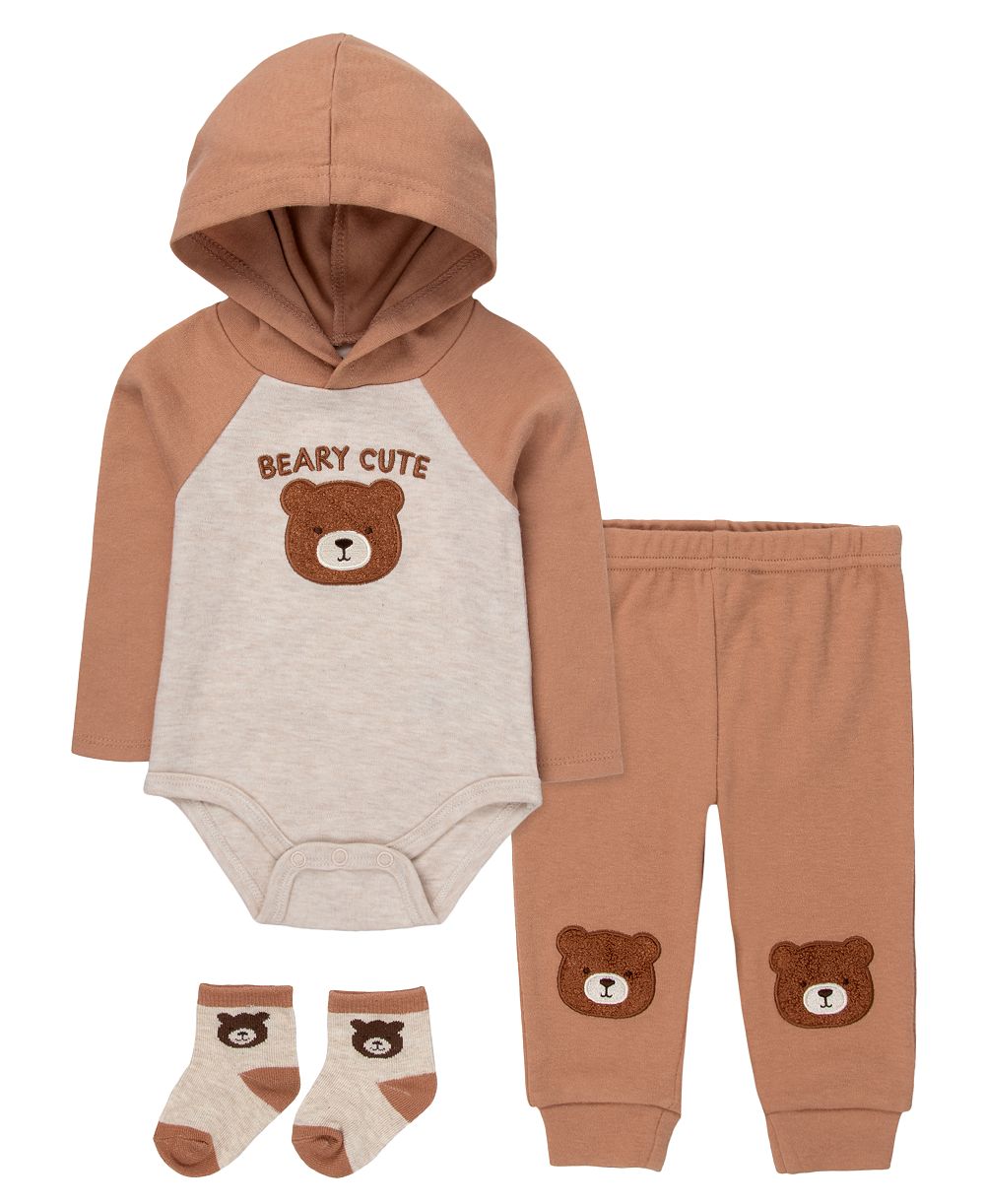 Комплект для малышей Baby Essentials: боди с длинным рукавом, брюки-джоггеры и носки, набор из 3 предметов