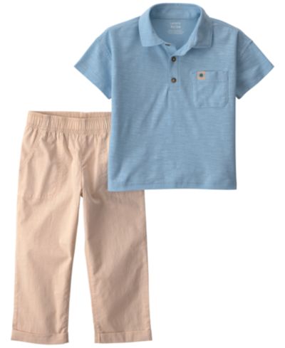 Carter's Toddler Boys' 2T-5T Polo Shirt and Pant, 2-Piece Set