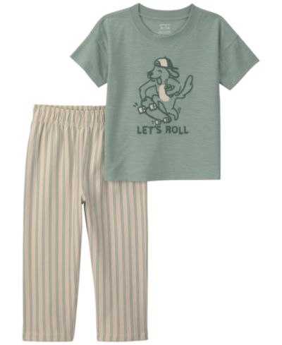 Carter's Toddler Boys' 2T-5T Skateboard Short-Sleeve Top and Pant, 2-Piece Set
