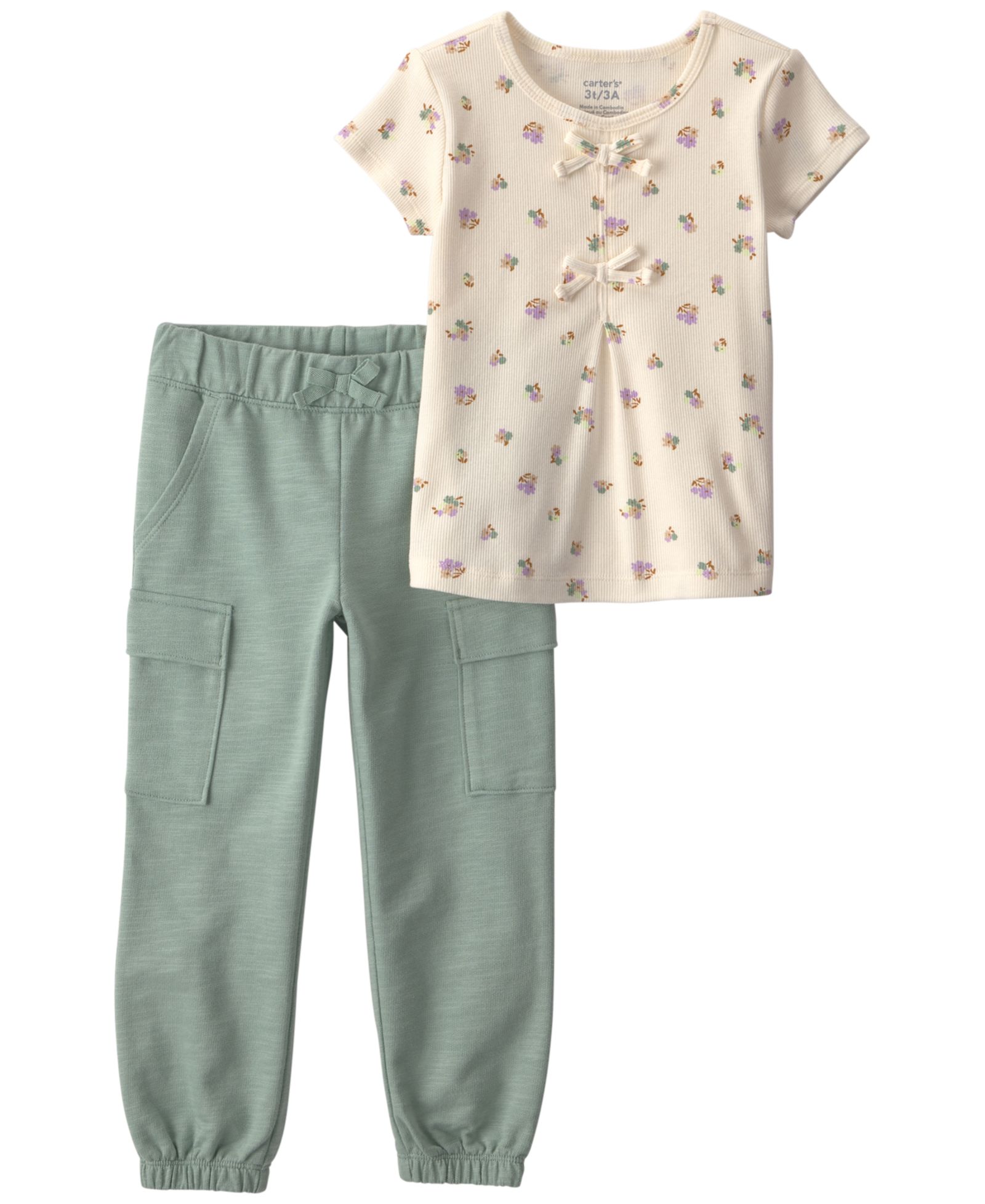 Комплект Carter's Toddler Girls' 2T-5T Floral Top and Pant, 2-Piece Set