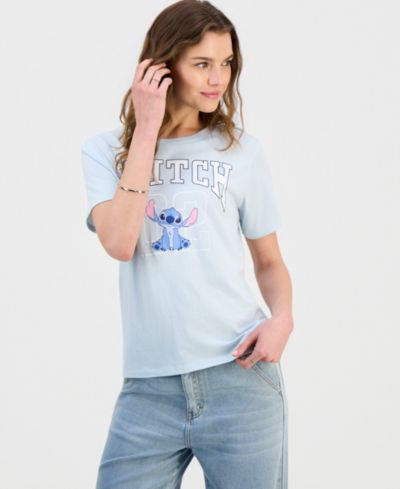 Футболка Disney Juniors' Stitch Graphic-Print Crewneck Varsity