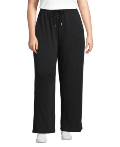Женские брюки Lands' End Sport Knit с высокой посадкой, прямые, свободные