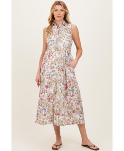 Женское платье-рубашка Pinkblush Multicolor Garden Print без рукавов