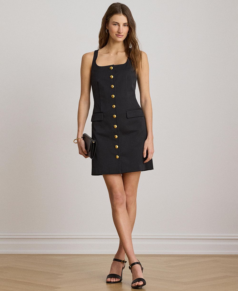 Lauren Ralph Lauren Women's Button-Trim Faille Cocktail Dress