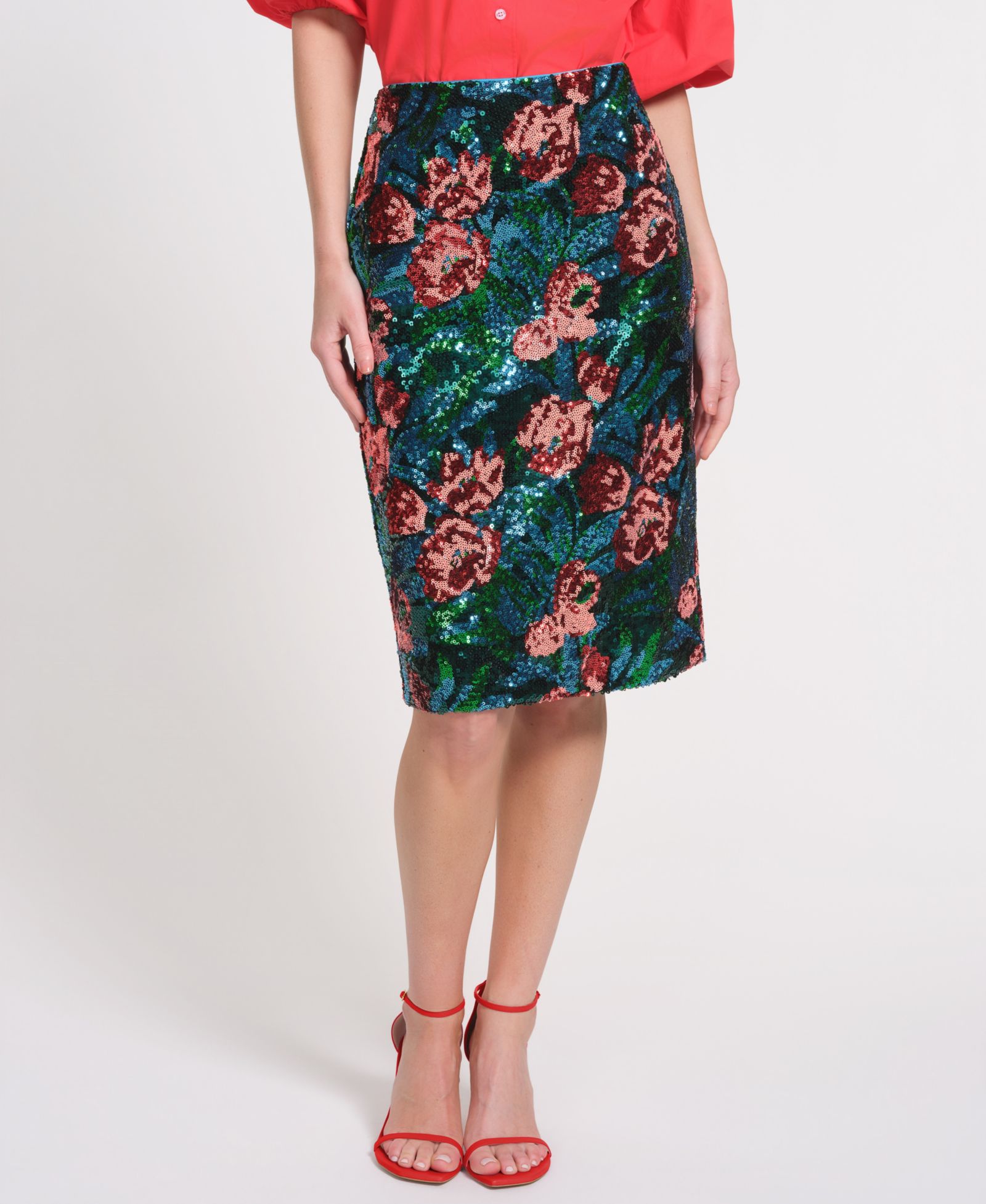 Женская юбка миди Isaac Mizrahi Floral Pencil