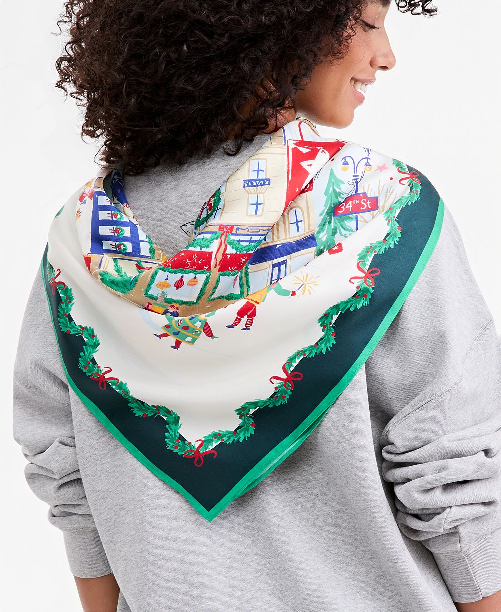 Macy's 100th Thanksgiving Day Parade Silk Herald Square Printed Scarf, Macy's Exclusive