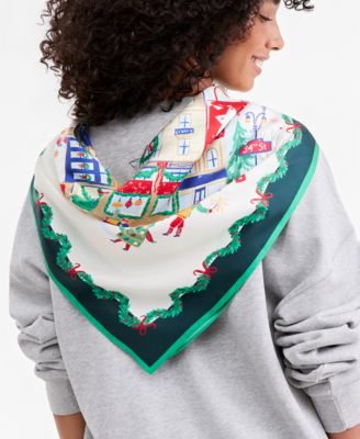 Macy's 100th Thanksgiving Day Parade Silk Herald Square Printed Scarf, Macy's Exclusive