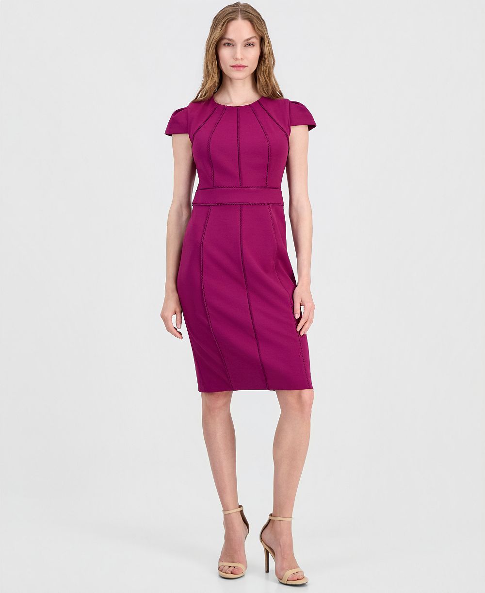 Женское платье-футляр Anne Klein Petite Jewel Neck Sheath