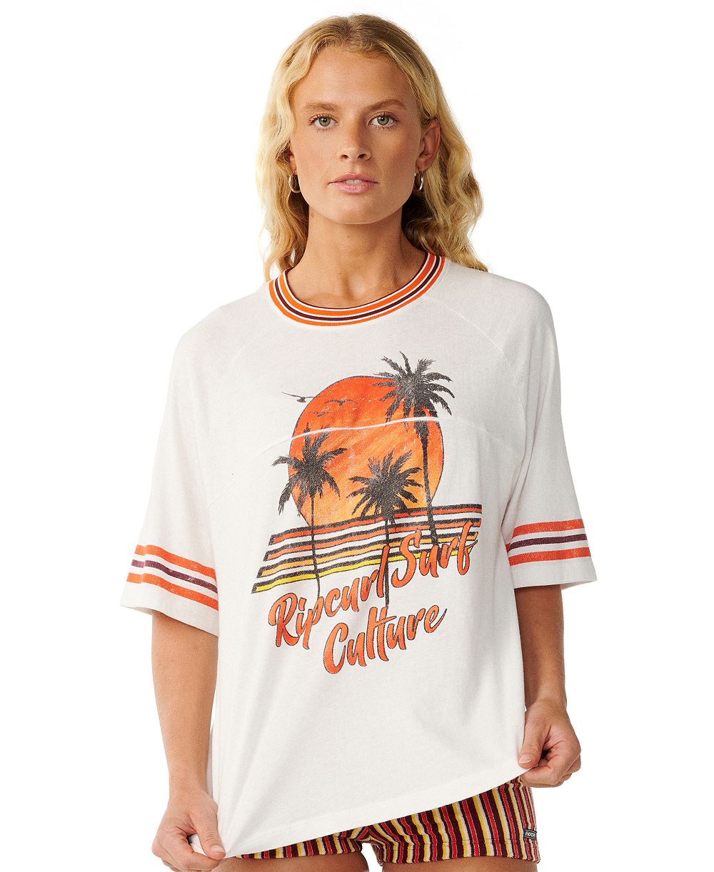 Женский укороченный хлопковый футболк Rip Curl Surf Culture