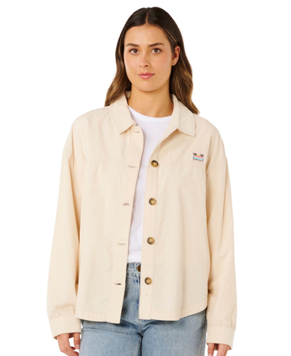 Rip Curl Women's Keepsakes Washed Cord Cotton Button-Front Shirt