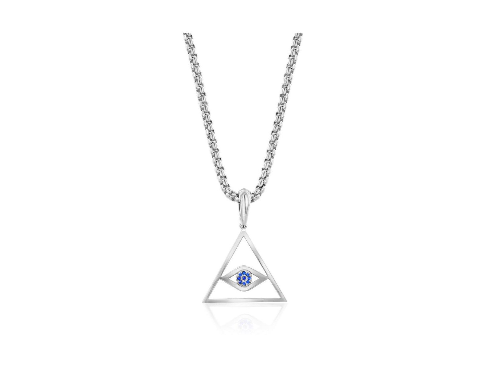 Metallo ожерелье Triangle Evil Eye CZ из нержавеющей стали