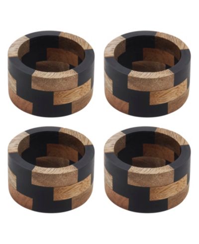 Кольца для салфеток Saro Lifestyle Mango Wood and Resin, набор 4 шт