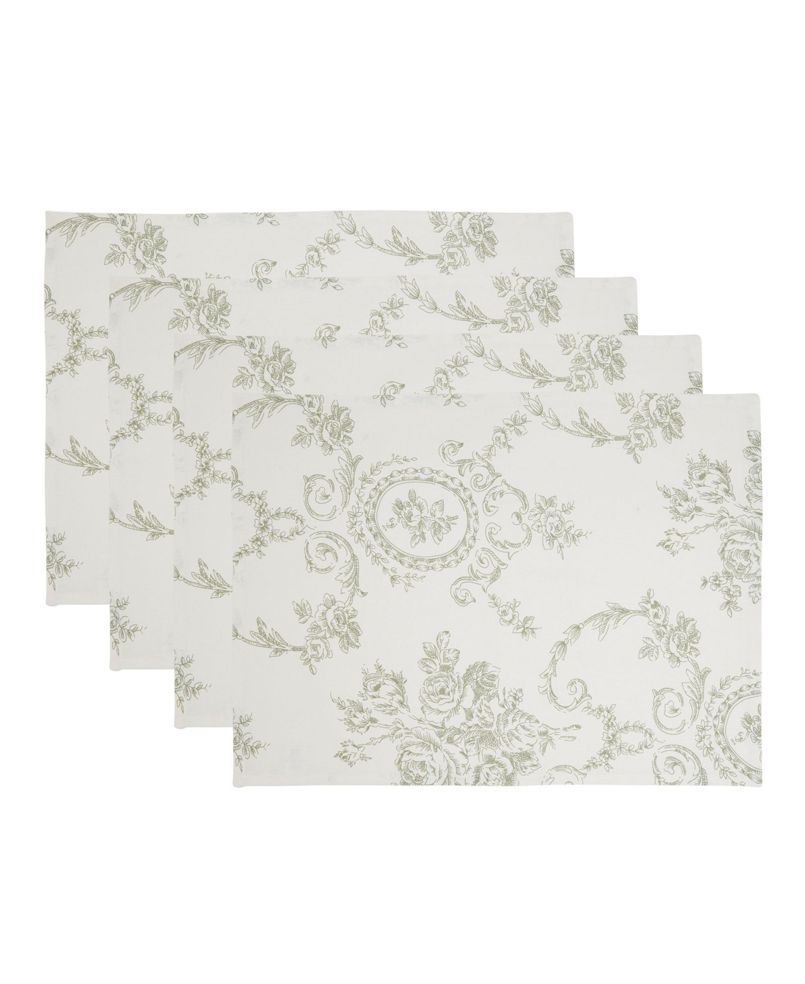 Saro Lifestyle Подставки под тарелки Saro Lifestyle Floral Toile из смеси льна, набор из 4 шт.