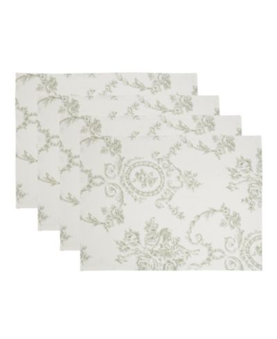 Saro Lifestyle Подставки под тарелки Saro Lifestyle Floral Toile из смеси льна, набор из 4 шт.