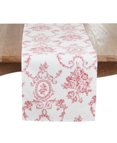 Saro Lifestyle дорожка на стол Ornate Floral Linen Blend 16" x 72"