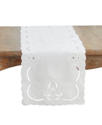 Дорожка на стол Saro Lifestyle из льна с вышивкой, 16" x 54"
