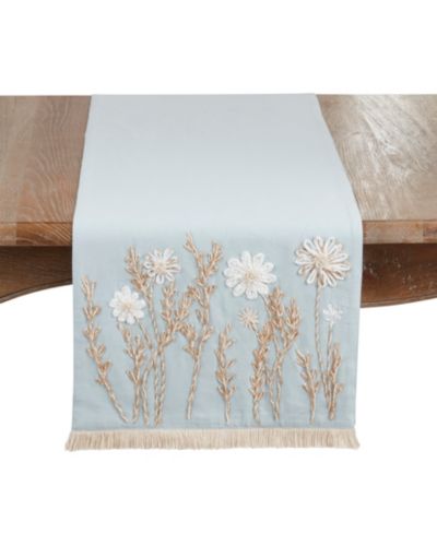 Saro Lifestyle вышитая цветочная дорожка на стол, 16" x 72"