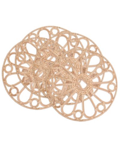 Подставки под тарелки Saro Lifestyle Woven Rattan Round Set of 4