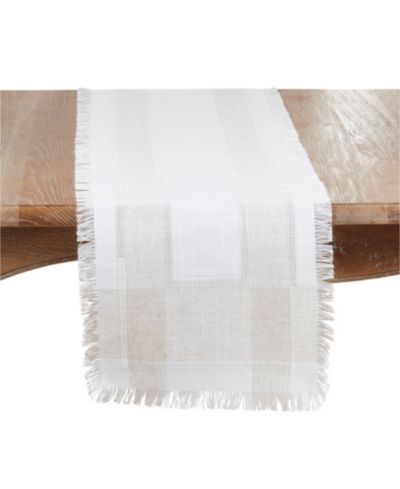 Saro Lifestyle Дорожка на стол с бахромой, 16" x 54"