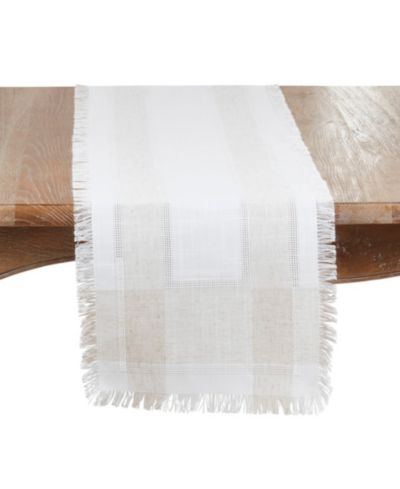 Saro Lifestyle декоративная дорожка для стола с бахромой 16" x 90"