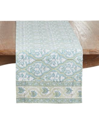 Saro Lifestyle Ornate Medallion Cotton Table Runner, 16" x 72"