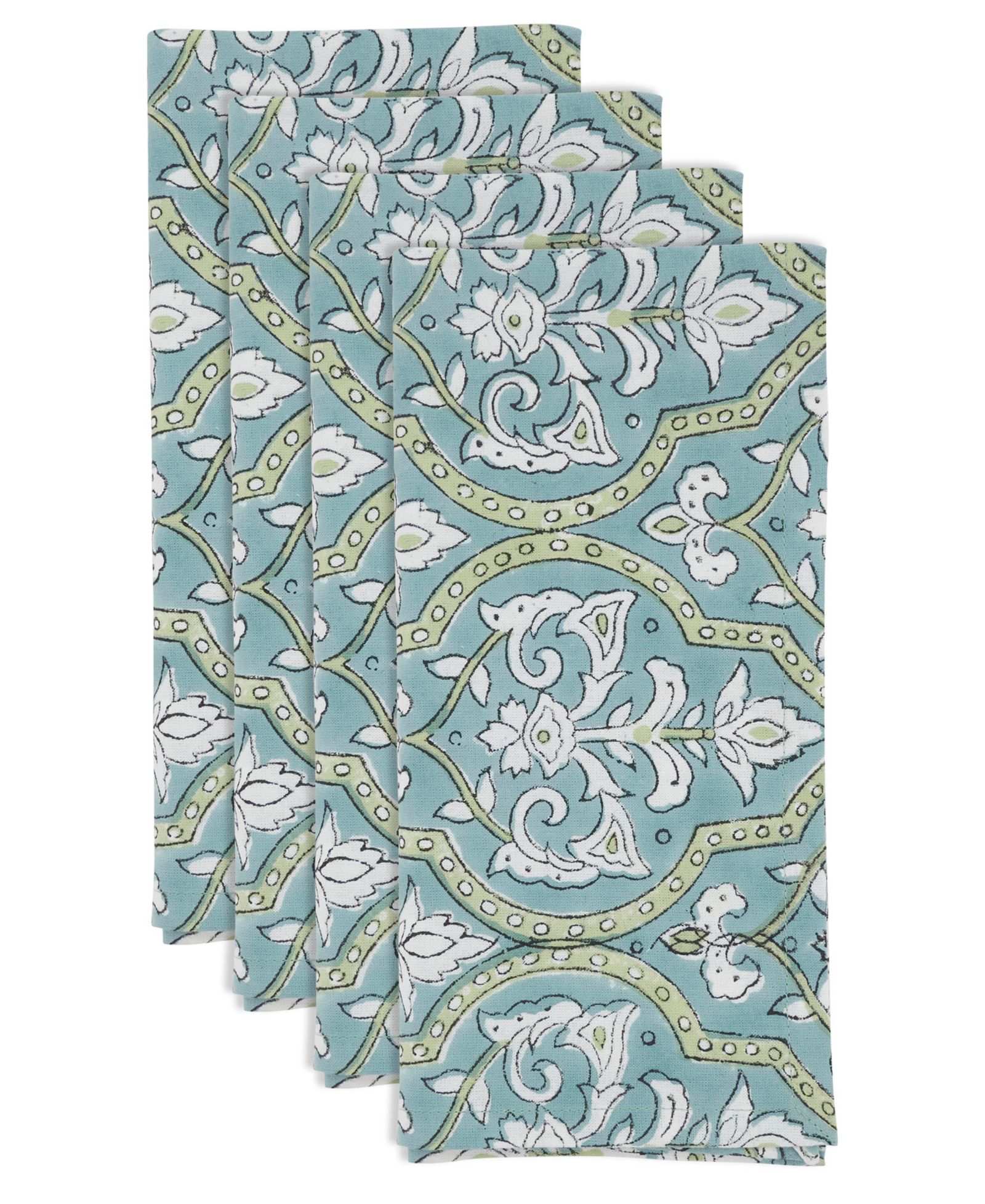 Saro Lifestyle Ornamental Pattern Cotton Decorative Napkins, Set of 4