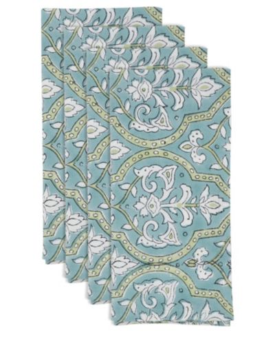 Saro Lifestyle Ornamental Pattern Cotton Decorative Napkins, Set of 4